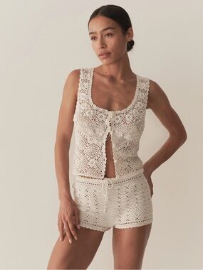 Doen Joanne Top Crochet Pearl Small